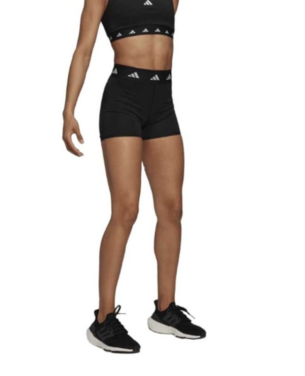 ADIDAS Women's TechFit Sport Short Tight XS Black Black Elastic Waist NWT